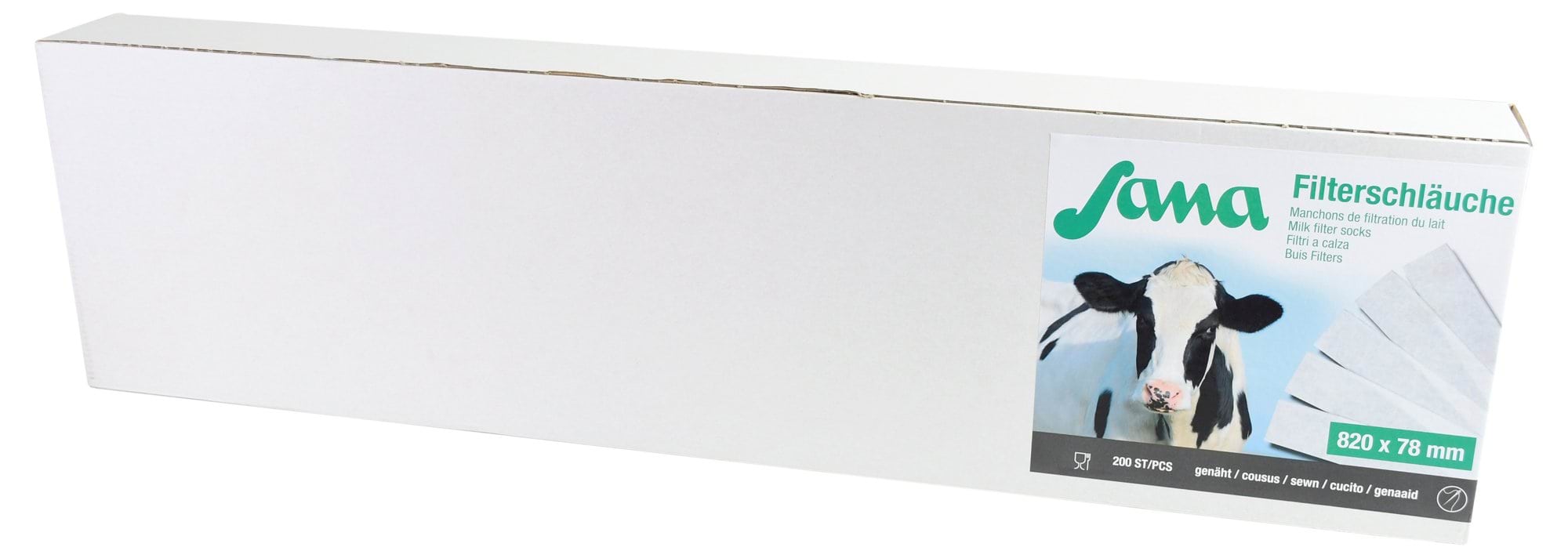 Filtr rurowy do mleka Sana, szyty, 820 x 75 mm, 75 g, 200 szt., Kerbl