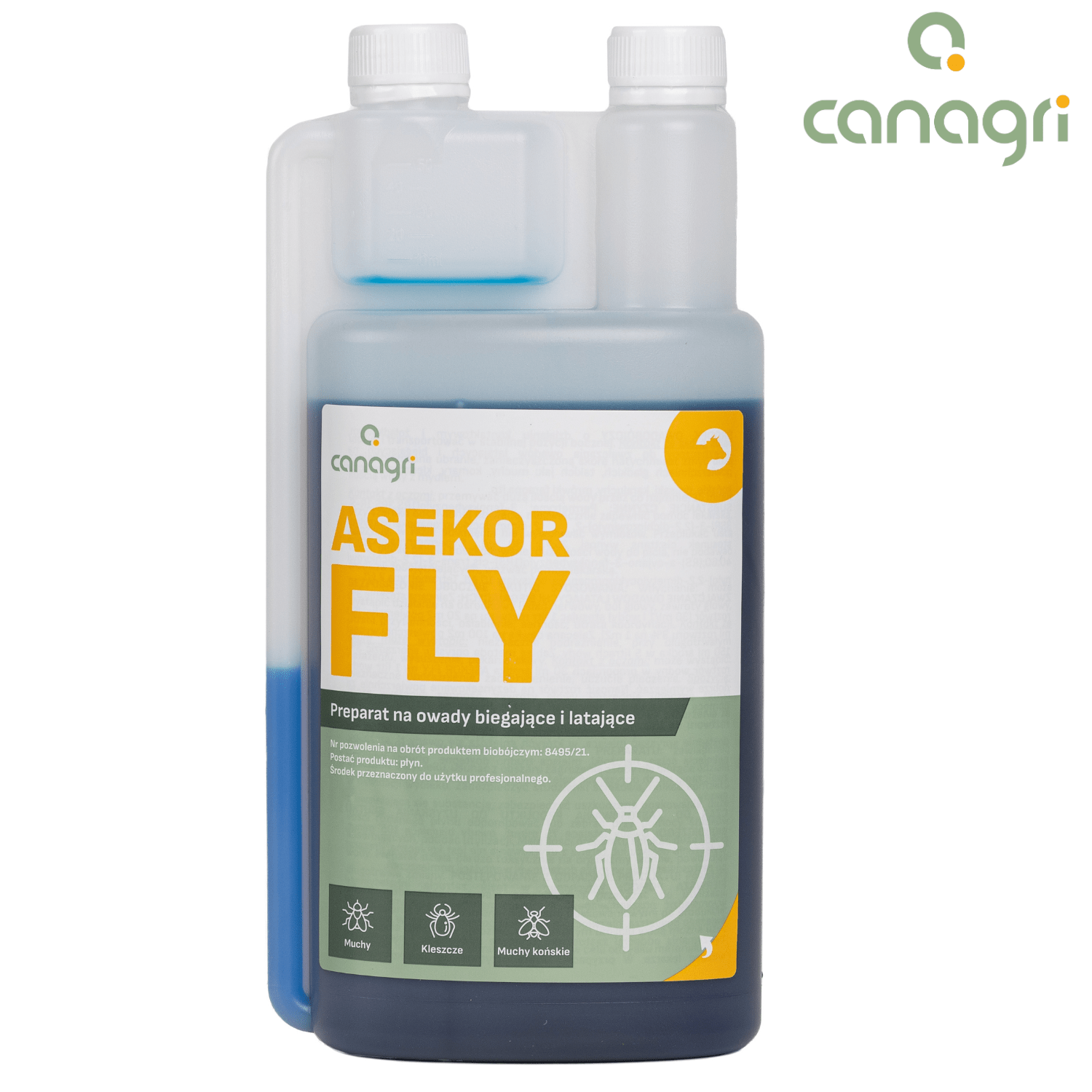 Preparat na owady latające i biegające ASEKOR FLY, niebieski, 600 ml, Canagri