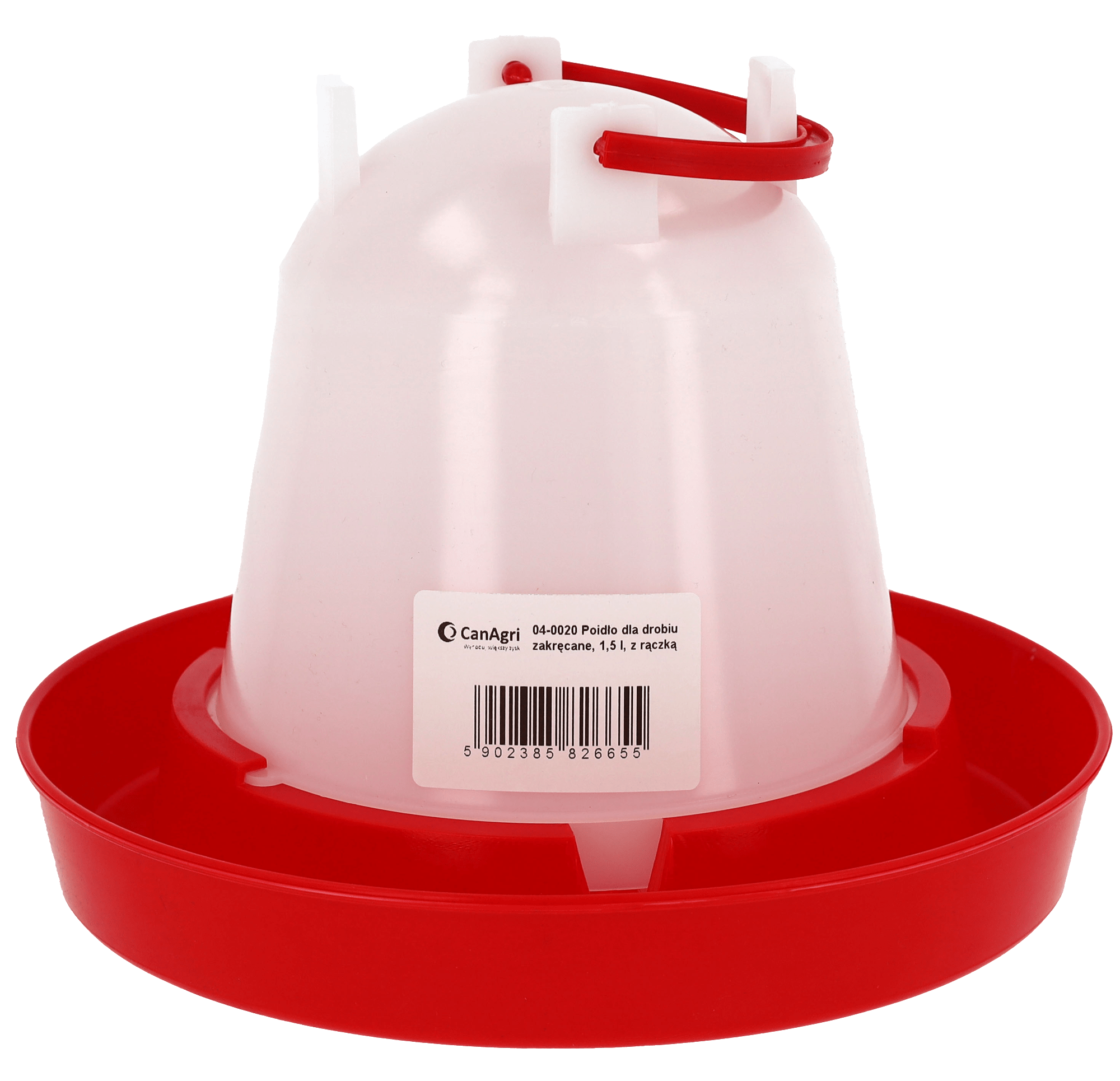 Poidło dla drobiu zakręcane, 1,5 l, z rączką