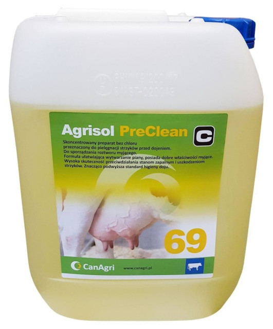Płyn do mycia wymion Agrisol PreClean 69, 10 kg, Canagri