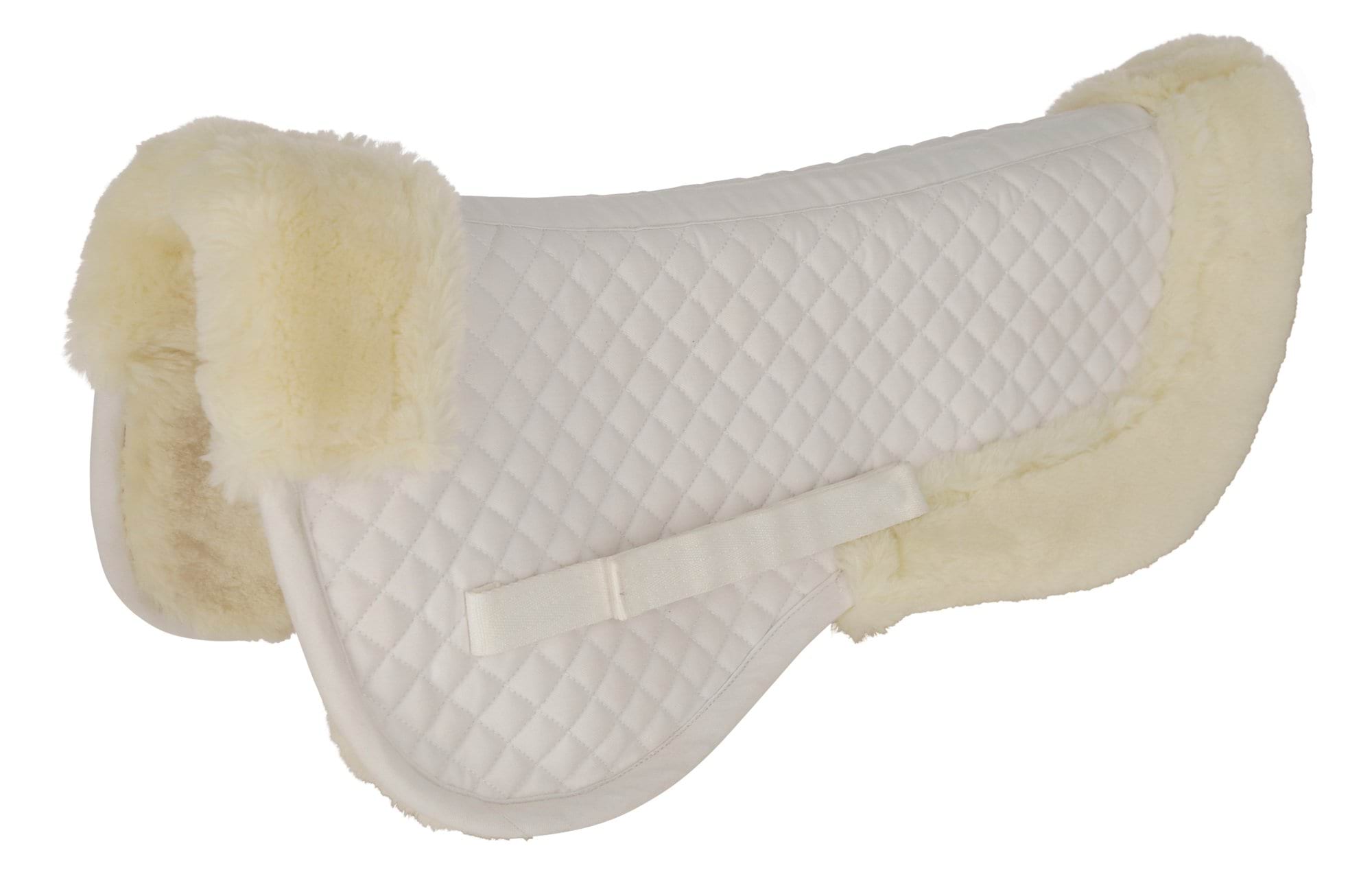 Podkładka pod siodło, ze sztucznym futrem, biały, roz. Pony, Covalliero