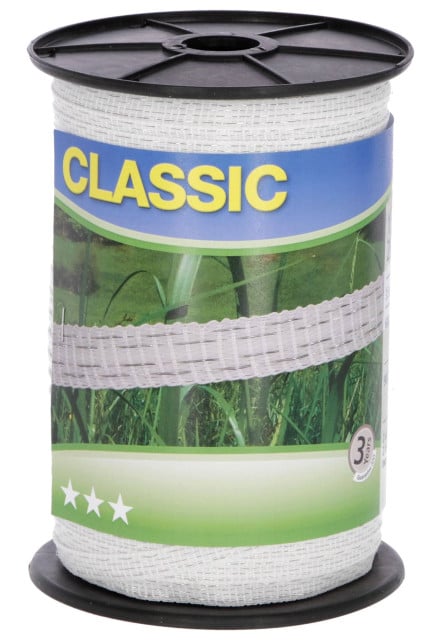 Taśma ogrodzeniowa CLASSIC, 200m x 10mm, biała, Kerbl