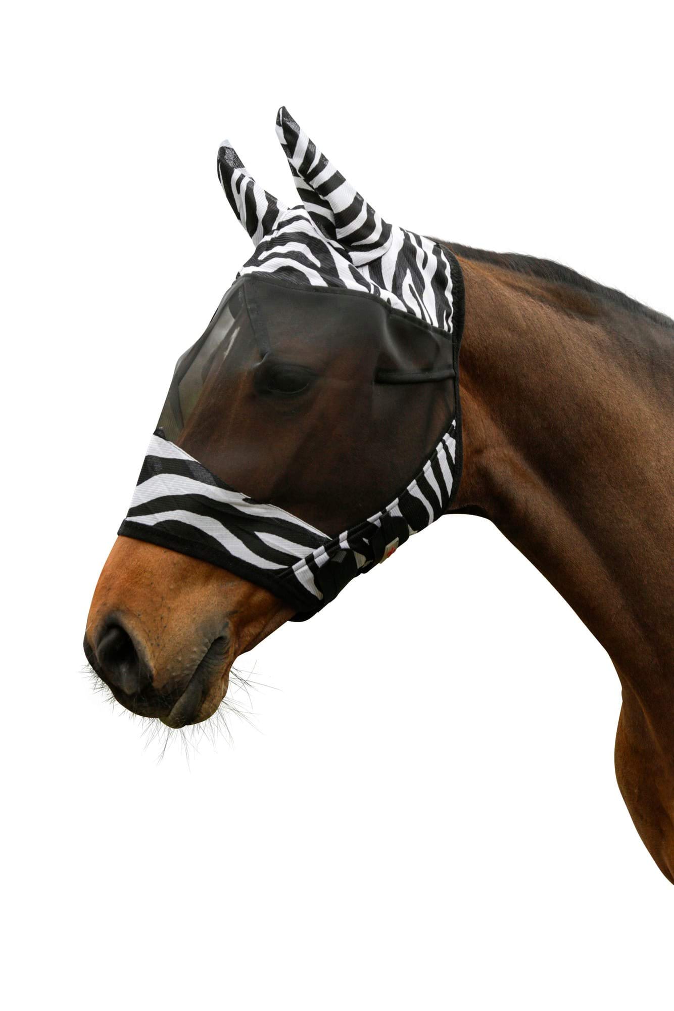 Maska przeciwowadowa dla konia z uszami Zebra, roz. Pony, Covalliero