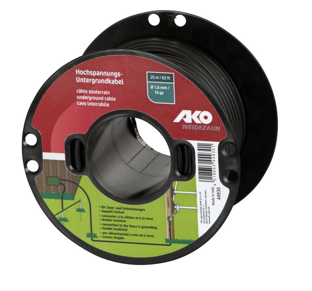 Podziemny przewód wysokiego napięcia, 25 m x 1.6 mm, AKO