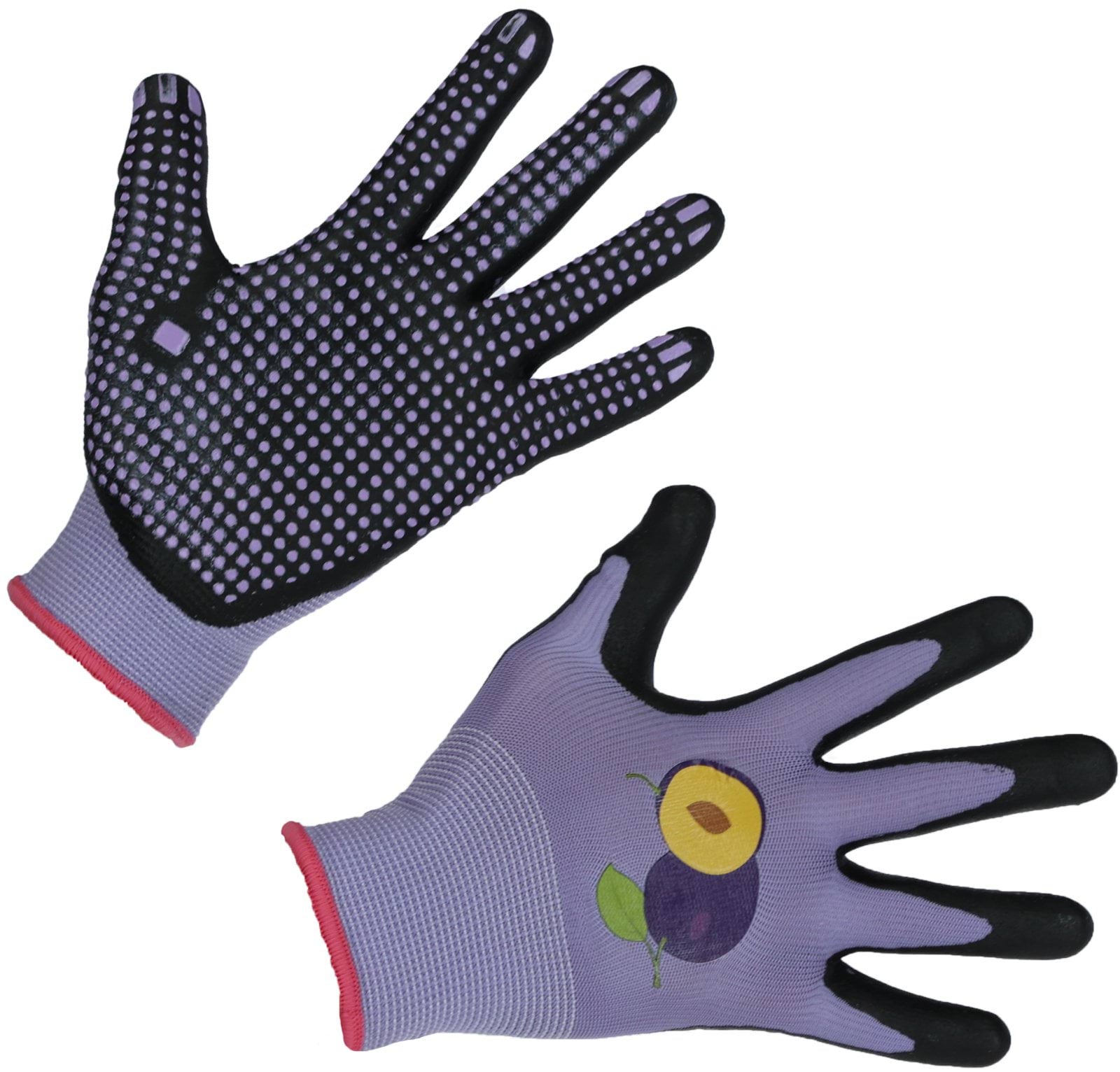 Rękawice ogrodowe z powłoką nitrylową Blossom, z wypustkami, fioletowe, rozmiar 7, Kerbl