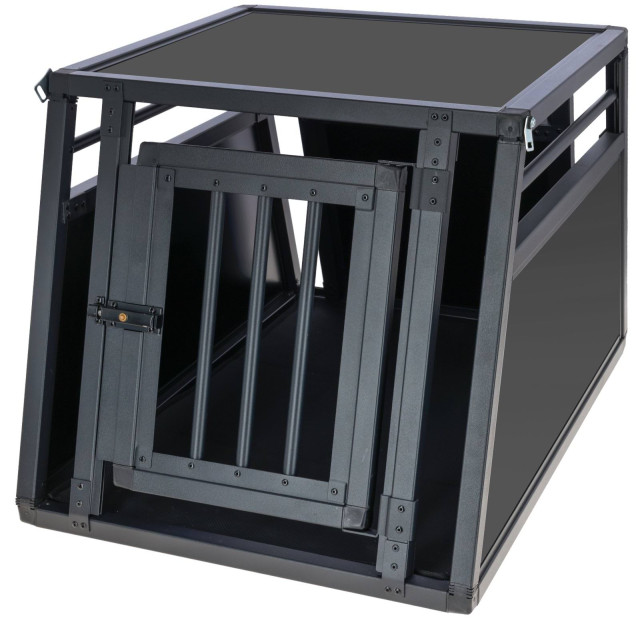 Klatka transportowa dla psa, 92 x 65 x 65 cm, aluminiowa, grafit, Kerbl
