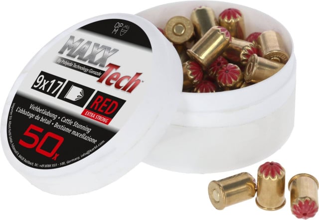 Naboje do aparatu ubojowego 9x17mm, 50szt., czerwone, Kerbl