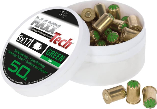 Naboje do aparatu ubojowego 9x17mm, 50szt., zielone, Kerbl