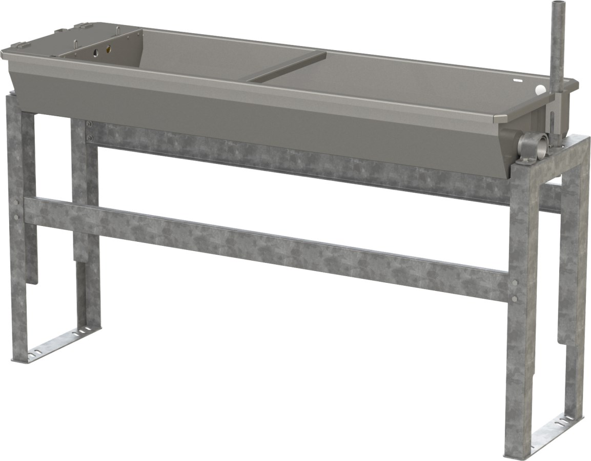 Poidło korytowe ze stali nierdzewnej, 50 l, 1,5 m, montaż podłogowy, Kerbl