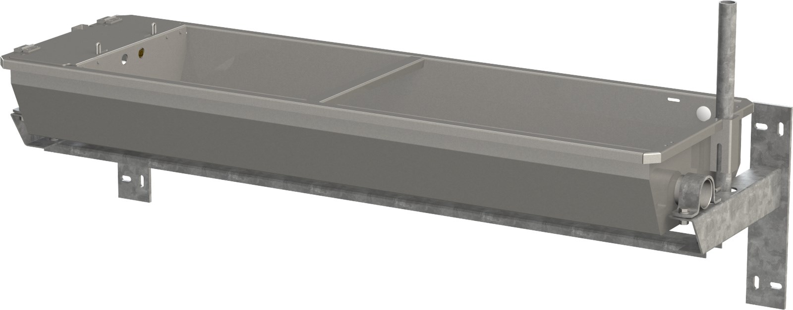 Poidło korytowe ze stali nierdzewnej, 30 l, 1 m, montaż ścienny, Kerbl