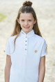 Koszulka jeździecka konkursowa Goldana, dziecięca, biały, Covalliero