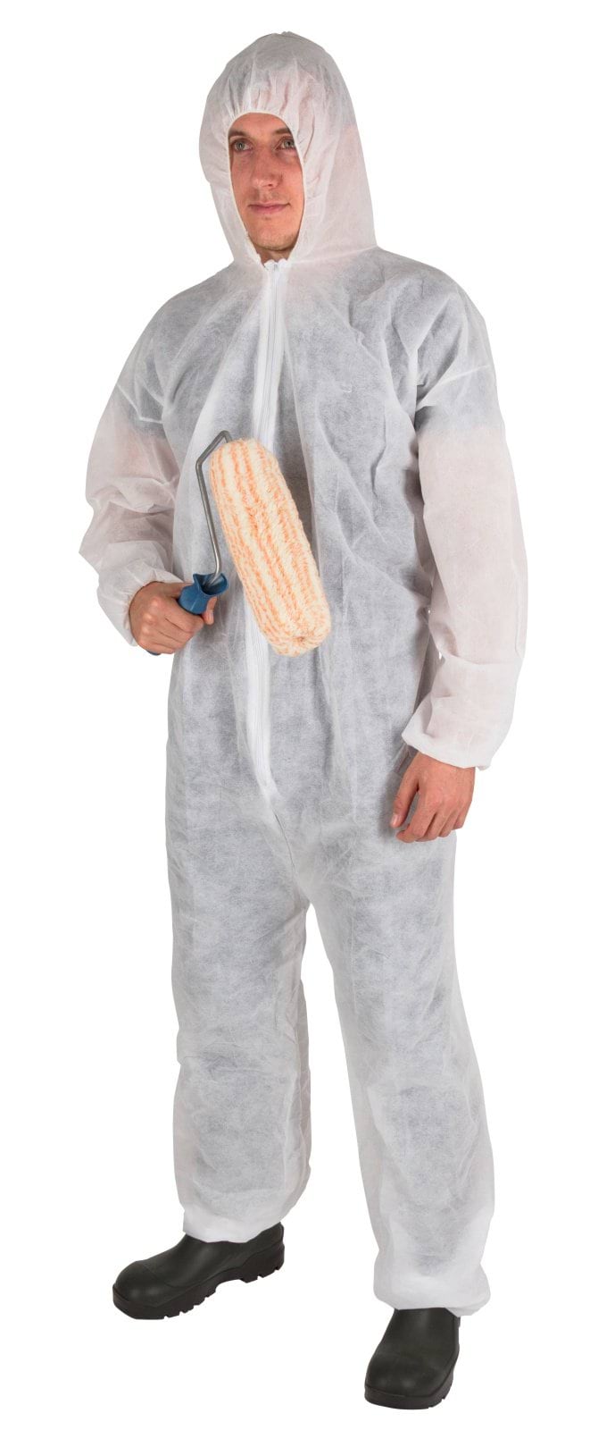 Kombinezon ochronny Basic, biały, roz. M, z kapturem, Kerbl