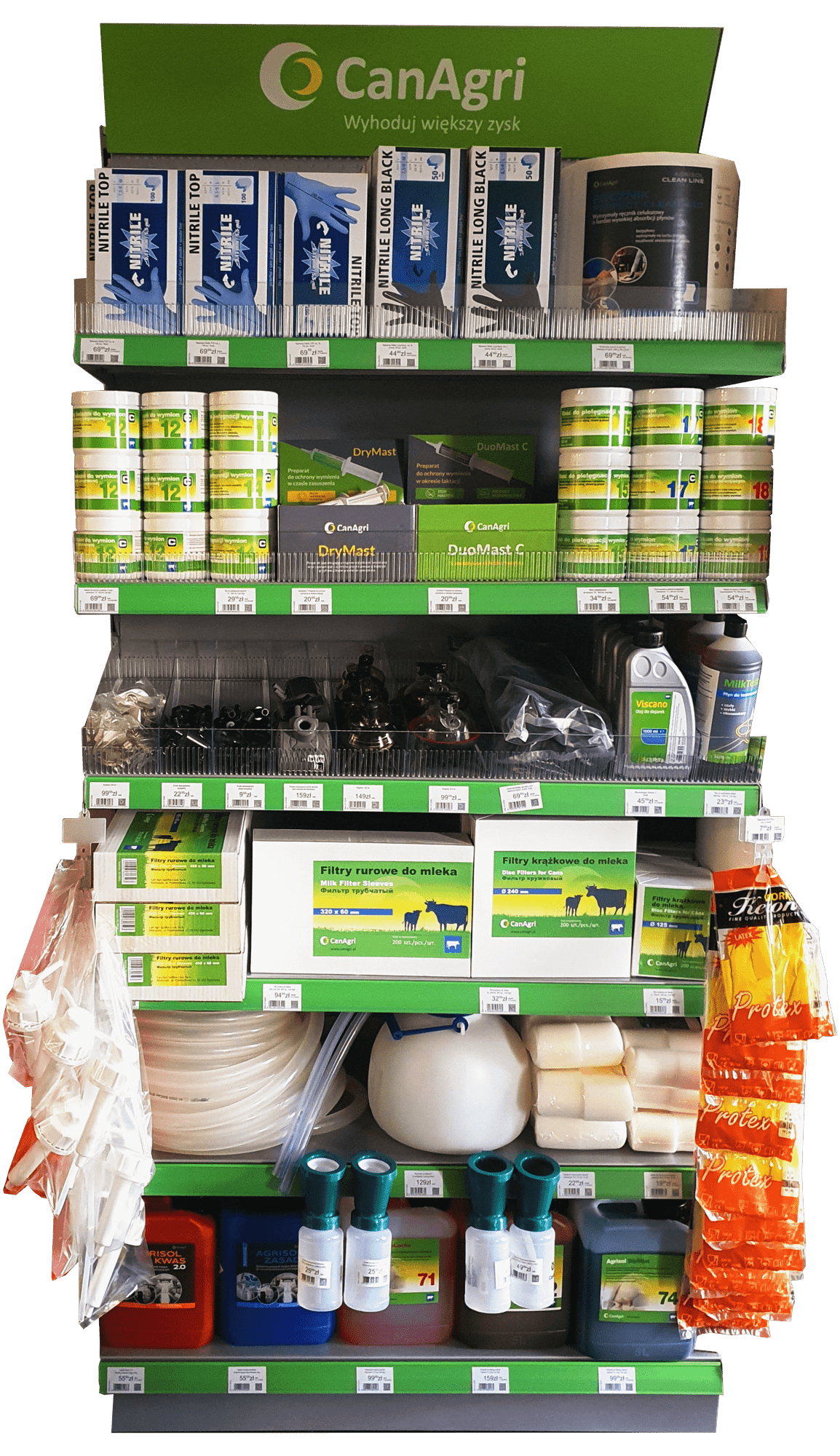 Zatowarowanie modułu, hodowla bydła mlecznego, 1 m