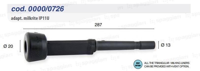 Guma strzykowa Spaggiari typ Milkrite IP11U, trójkątna typ SAC